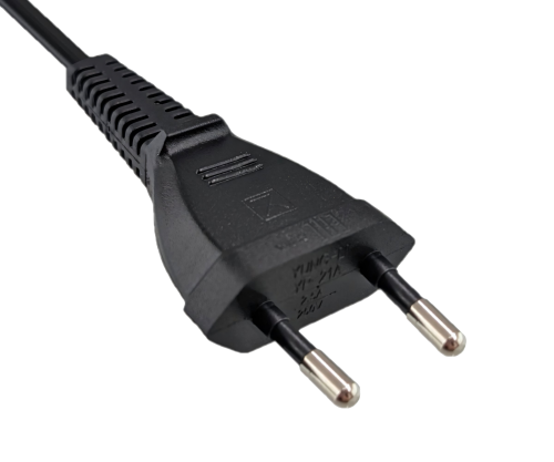 DINIC Logo DINIC Netzkabel Eurostecker auf C7, 90 Grad seitwärts gewinkelt, 2m